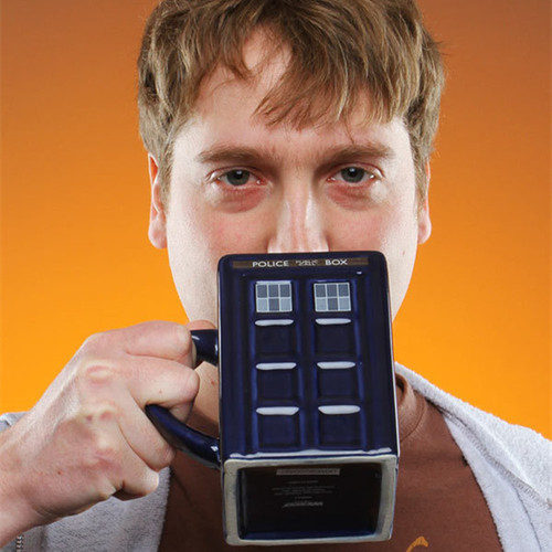 英国警察亭方形造型水杯 TARDIS塔迪斯陶瓷杯 咖啡马克杯