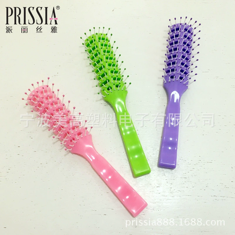 派丽丝雅 ABS jelly color breathable ribs combing barber shop comb manufacturer cross-border wholesale anti-hair loss