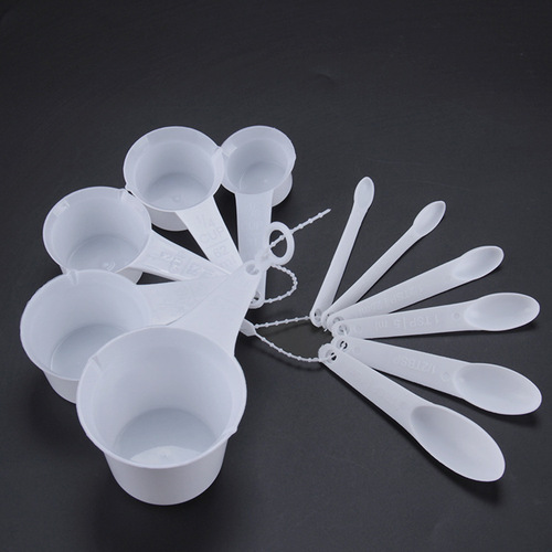 Love Man House 11-piece set white plastic measuring spoon 11pc with graduated measuring spoon spoon teaspoon seasoning spoon