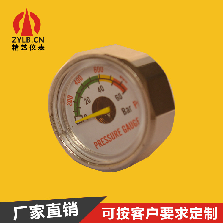 精艺供应六角压力表微压力表微型压力表迷你金刚表Y-5Z厂家直供