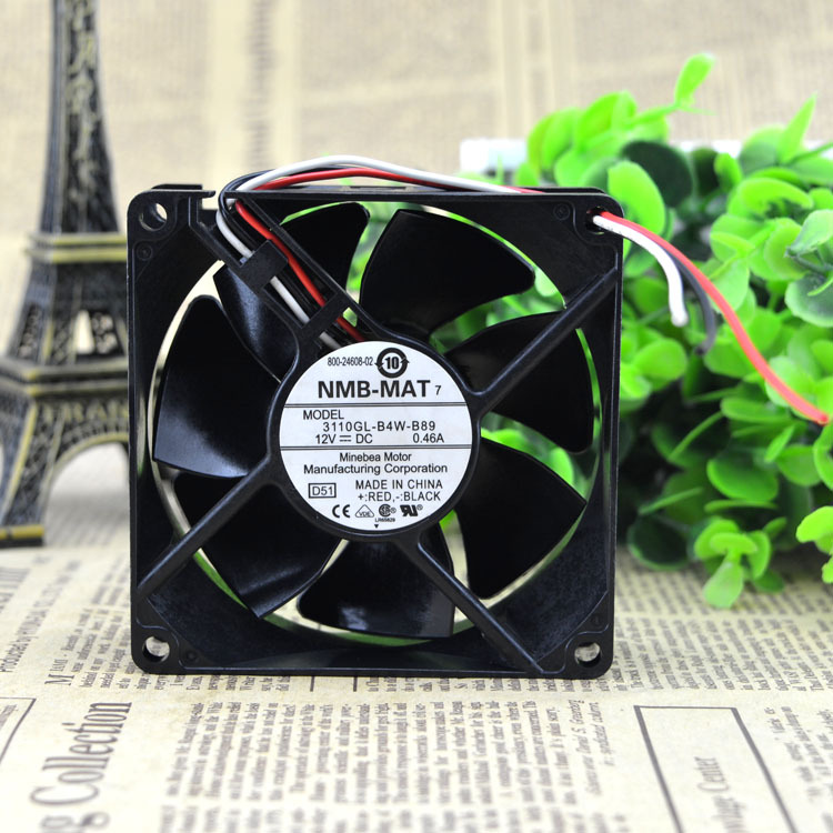 NMB 3110GL-B4W-B89 12V 0.46A 8025 8CM/厘米 机箱机柜 散热风扇