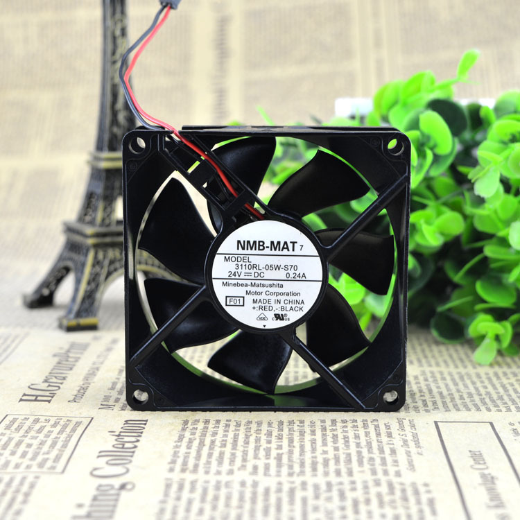 NMB 3110RL-05W-S70 24V 0.24A 8025 8CM 2线 变频器 风扇