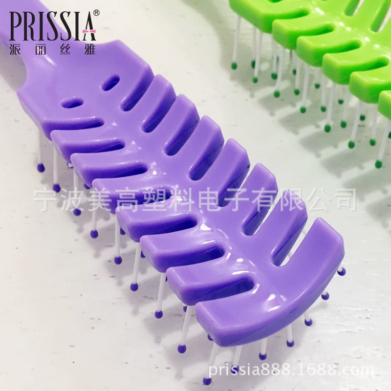 派丽丝雅 ABS jelly color breathable ribs combing barber shop comb manufacturer cross-border wholesale anti-hair loss