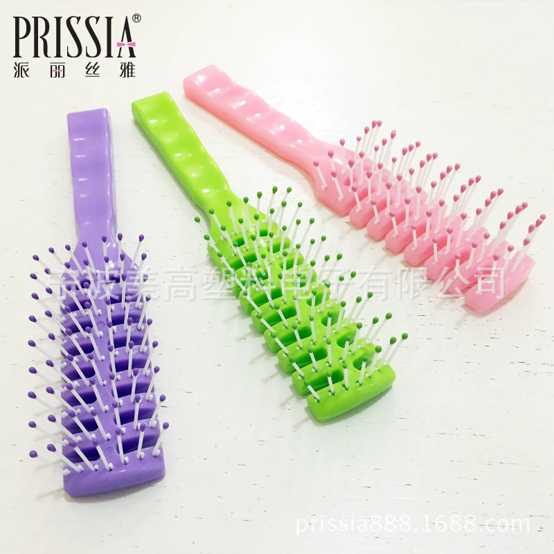 派丽丝雅 ABS jelly color breathable ribs combing barber shop comb manufacturer cross-border wholesale anti-hair loss
