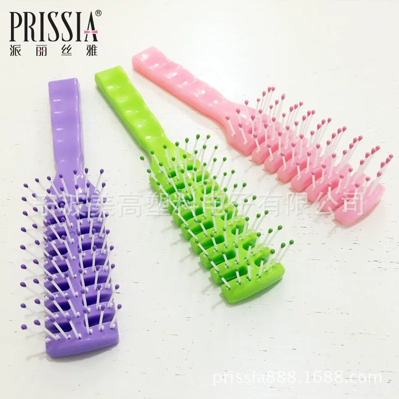 派丽丝雅 ABS jelly color breathable ribs combing barber shop comb manufacturer cross-border wholesale anti-hair loss