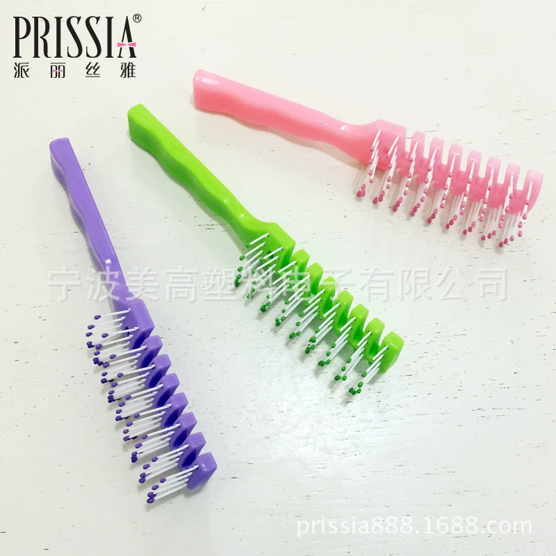 派丽丝雅 ABS jelly color breathable ribs combing barber shop comb manufacturer cross-border wholesale anti-hair loss