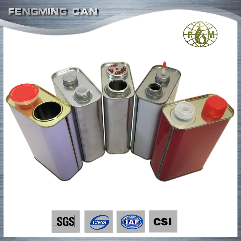 外贸出口1L化工方形铁罐 胶水铁罐溶剂包装金属罐厂家 可印刷