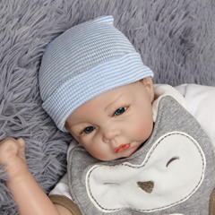 European and American male baby hat blue and white striped simple baby hat new born 0-3 months children's hat new style