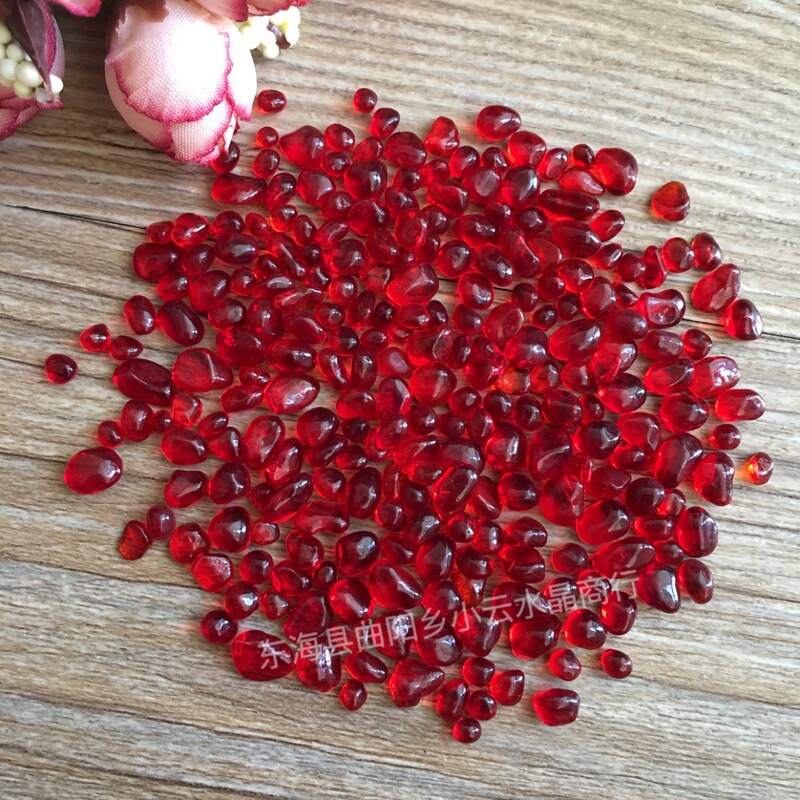 Wholesale red glass gravel colorful stone interior decoration fish tank decoration factory direct sales Wholesale red glass gravel colorful stone interior decoration fish tank decoration factory direct sales