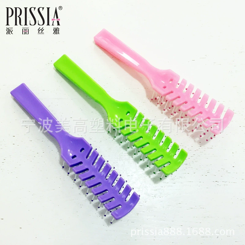 派丽丝雅 ABS jelly color breathable ribs combing barber shop comb manufacturer cross-border wholesale anti-hair loss
