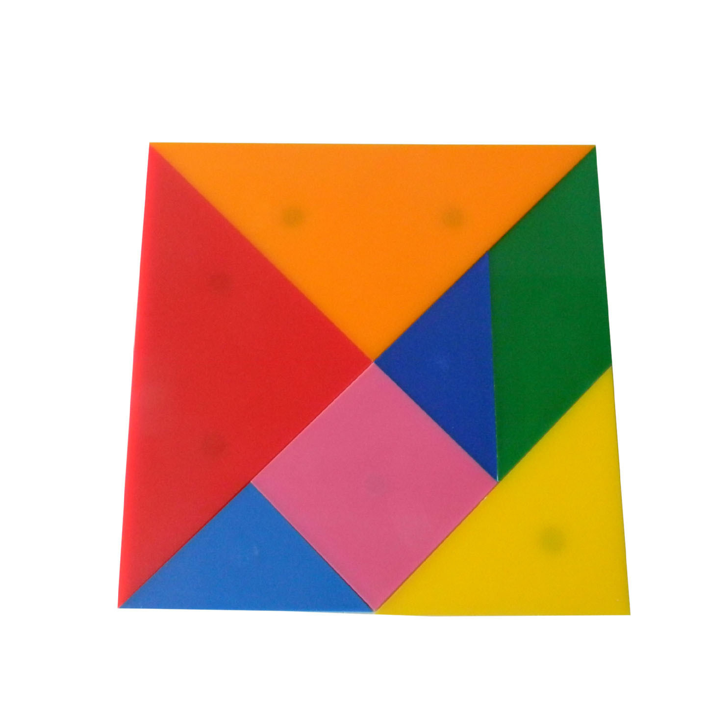 批发供应演示用七巧板小学数学教学仪器智力玩具磁吸附塑料七巧板