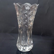 压制花口树叶透明水晶玻璃花瓶富贵竹水培玻璃花器家居装饰摆件