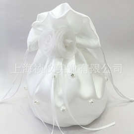 西式婚礼用品 新娘缝珠花包首饰袋 手挽包 喜糖袋 现货
