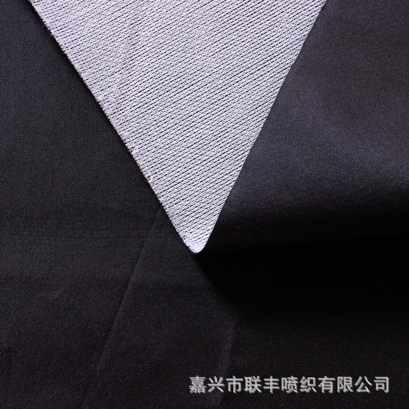 吴江盛泽供应240T春亚纺复合针织布黑色 中小学校服运动服面料