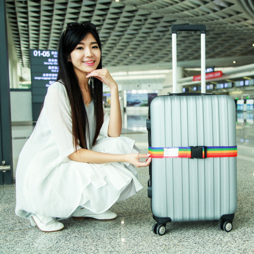 Luggage strap, one-word travel strap, password-free packing strap, luggage tying rope, fixed suitcase, thickened strap