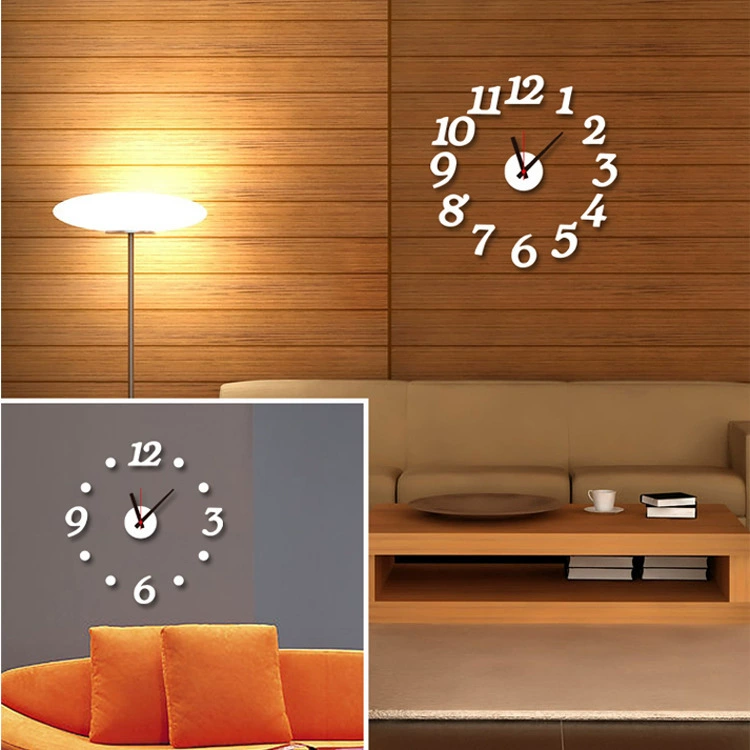 eBay hot-selling DIY creative living room wall clock with 3D digital wall sticker clock single item drop shipping silent clock