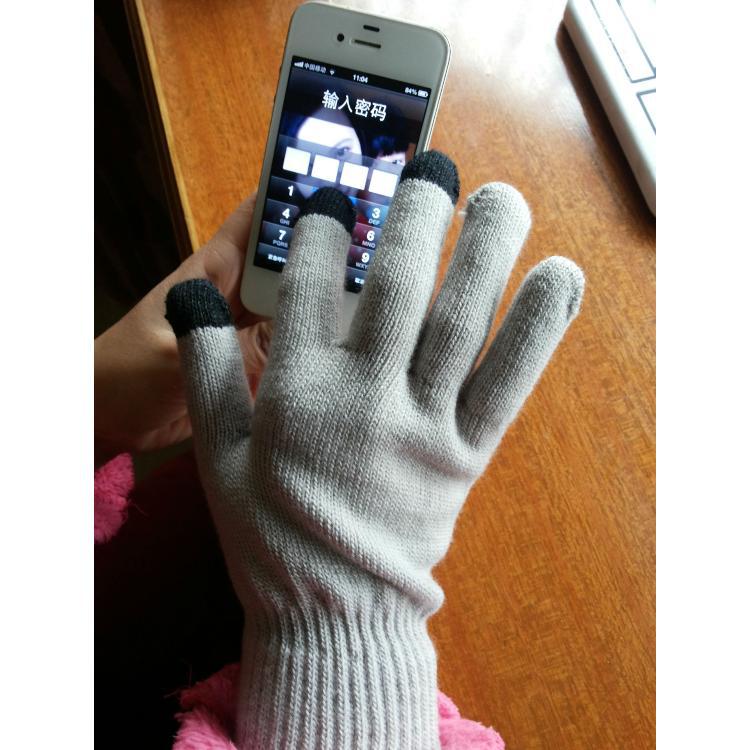 Guantes de punto fabricantes pueden personalizar la pantalla táctil engrosada Guantes Térmicos guantes de pantalla táctil con pelusa en el interior