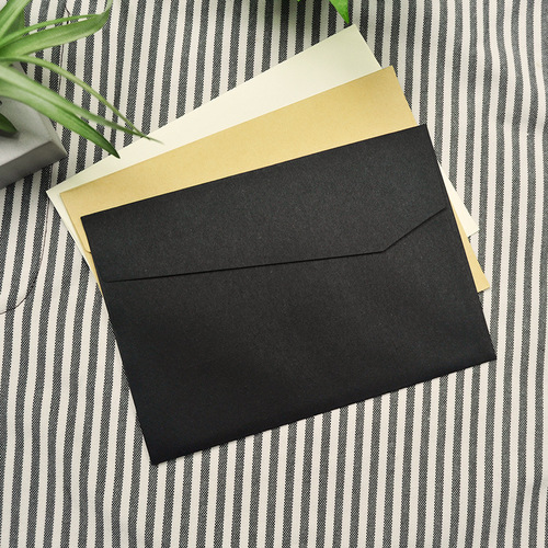 Muguang Fire Paint Envelope Black Envelope Simple Creative Blank Retro Kraft Paper Envelope Postcard Storage Envelope