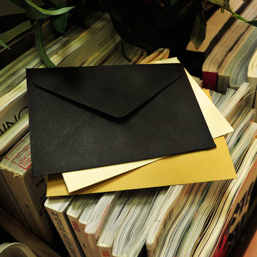 Muguang Fire Paint Envelope Black Envelope Simple Creative Blank Retro Kraft Paper Envelope Postcard Storage Envelope