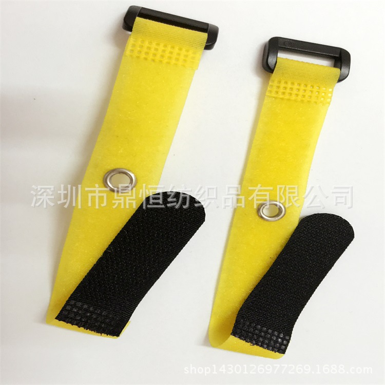 DH供应打魔术贴 多色订孔扎带 定位电压彩色绑带 带扣粘贴