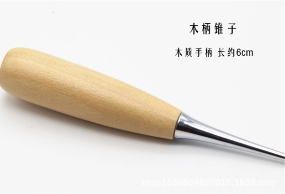 Cono de piedra cosida a mano herramienta de cuero de vaca Cola cono vegetal curtido versión dibujo mango de madera maciza cono recto