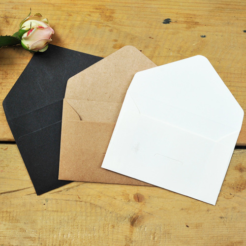 Card envelopes 3 types of Korean creative retro kraft paper business card storage envelopes - mini series Western-style small envelopes