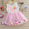 Recommended summer children's skirt wholesale sweet love sticks flower dress foreign trade original single candy color children's skirt