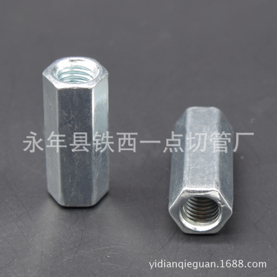 国标六角镀锌丝杠接头母 m8加长六角螺母 现货供应