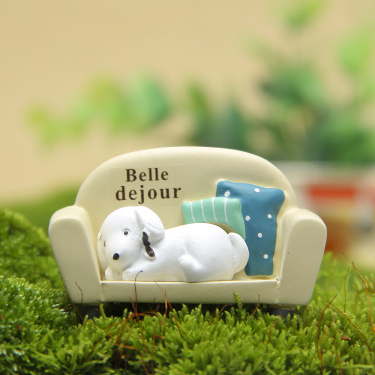 Fresh Korean style creative puppy sofa gardening Moss succulent flower plug-in props shooting props