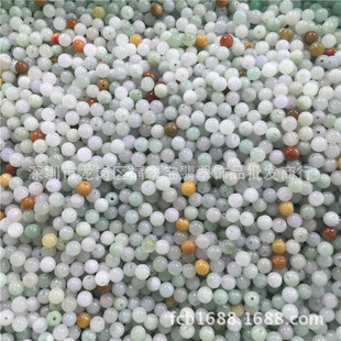 Natural genuine goods 6mm Myanmar glutinous jade beads bracelet DIY beads Jade A goods Jade loose beads factory wholesale