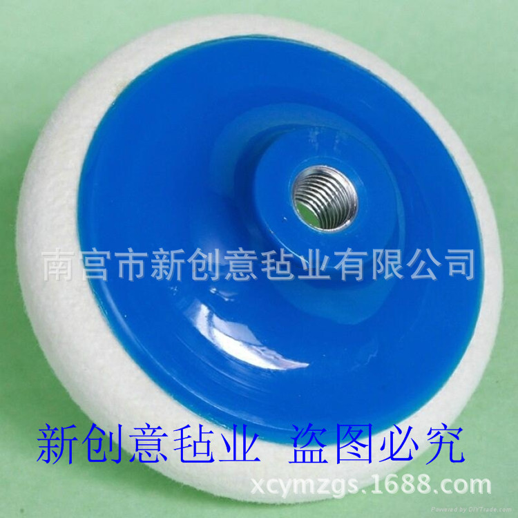 可做平面毛毡轮 带盖圆边毛毡抛光轮 陶瓷抛光用羊毛轮