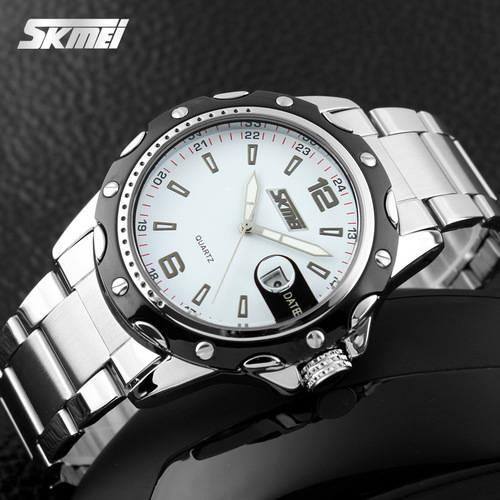 Shimei 0992 new men's watch new fashion waterproof silicone watch pointer watch steel band quartz watch