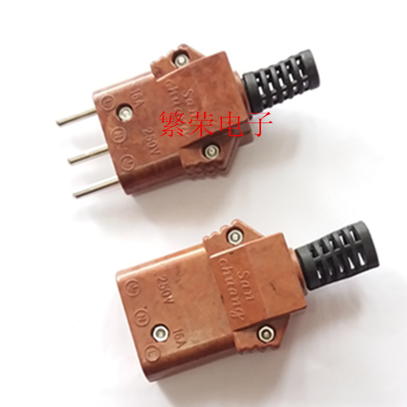 16A胶木对接插头16A接线插头 3心带接地16A插头   单只价格