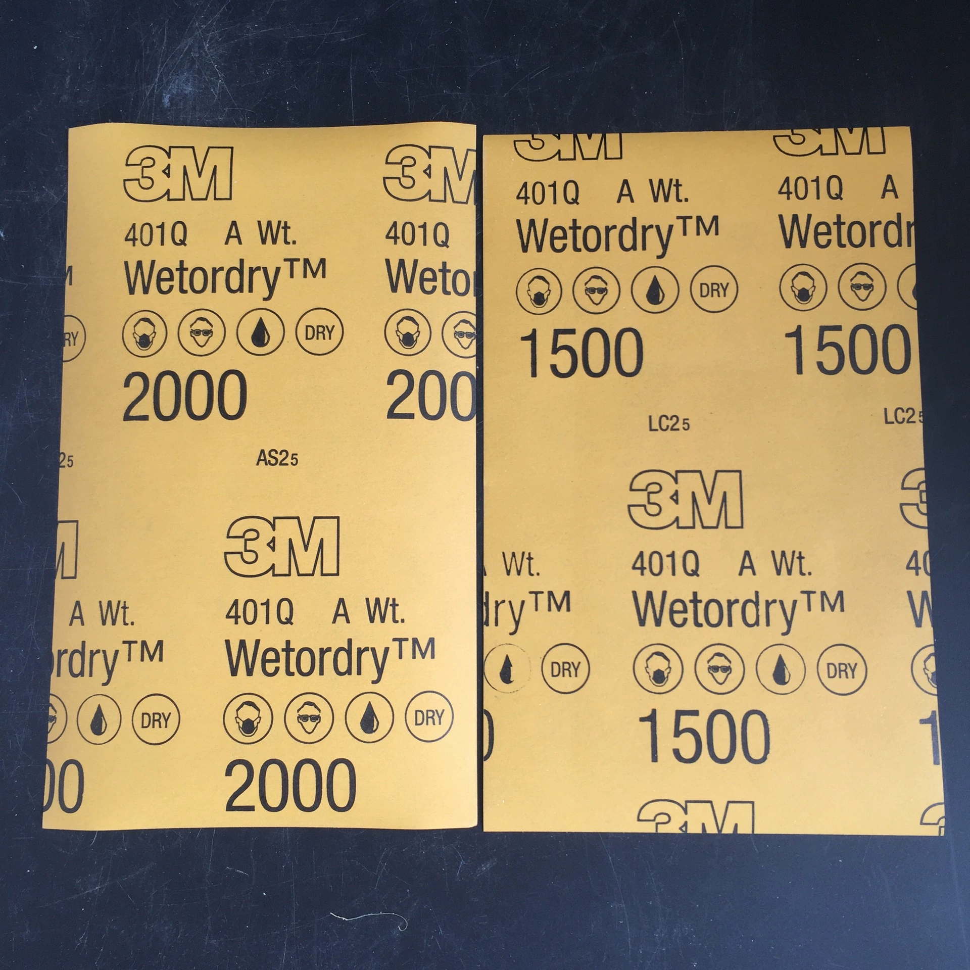 Оригинальный 3M401Q воды наждачной бумагой краска стекла Полировки Автомобиля красоты Shapi 2000 меш 1500