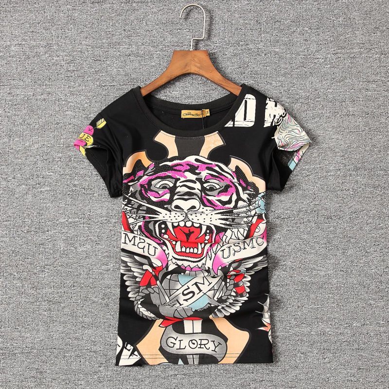 Cross-Border Street Fashion Cotton Women's T-Shirt, Women's Short-Sleeve T-Shirt, Trendy Printed Slim-Fit T-Shirt, New Summer Style