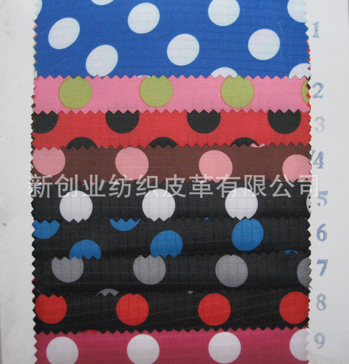 直销210D牛津格子PVC印大圆点图案 210D格子牛津布印花PVC料