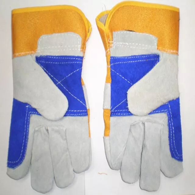 厂家现货新款牛皮电焊手套BC级黄胶黄布宝兰加托焊工手套柔软耐磨