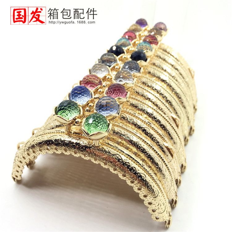 8,5 cm semicircular empujado cabeza de loto de coral oro [dorado claro] 10 colores opcionales 0106 - QJ