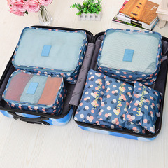 Travel storage bag 6-piece set Luggage bag set Travel clothing storage organizer bag Floral series storage six-piece set