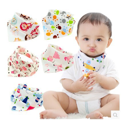 Baby Triangle Scarf, Bib and Towel with Double Button, Four Seasons Baby Bib, Head Scarf