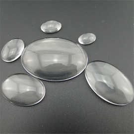 时光宝石玻璃贴片 正圆形冰箱贴 透明色扁圆白胚 diy饰品配件贴图