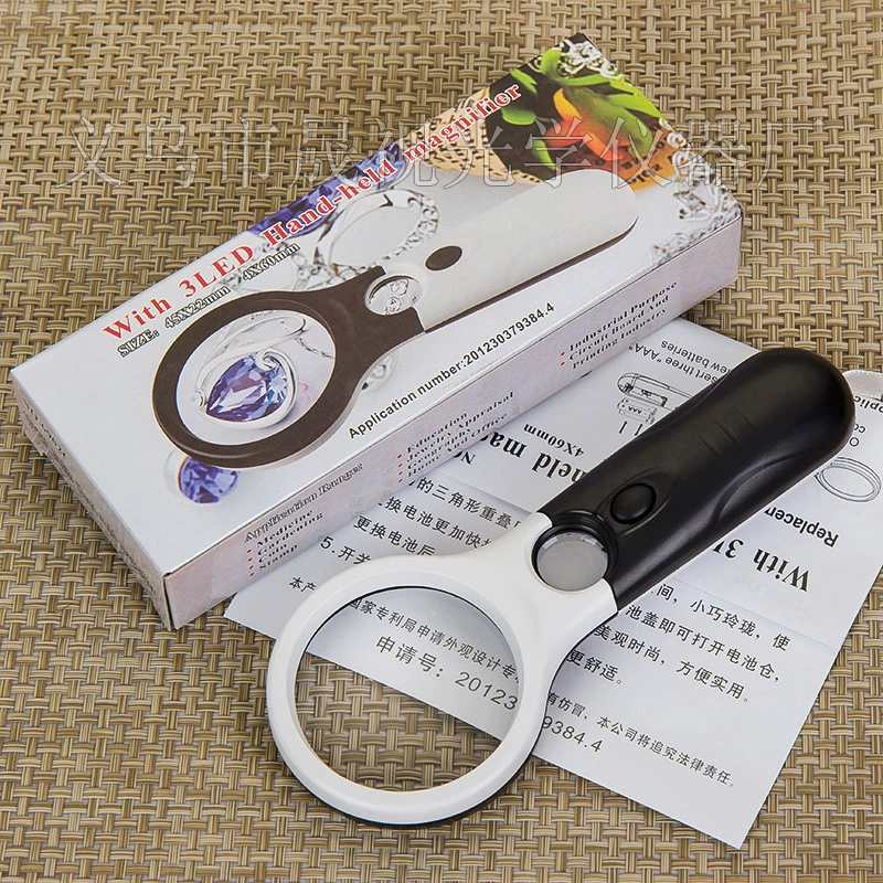 Поставка небольшого размера портативная Портативная Лупа для чтения популярная ракетка для электронной коммерции за рубежом двойной свет с легким зеркалом для матери и ребенка