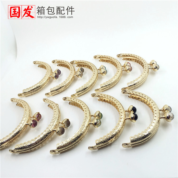 8,5 cm semicircular empujado cabeza de loto de coral oro [dorado claro] 10 colores opcionales 0106 - QJ