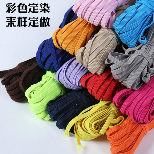 Cashmere 6mm colored racing elastic flat rubber band weaving durable with cuff sleeve sleeve elastic