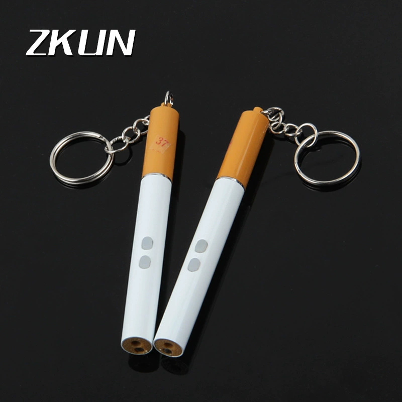 Моделирование сигареты Креативный светодиодный лазерный мини-фонарик брелок Производители оптовые ключевые аксессуары кулон 9107