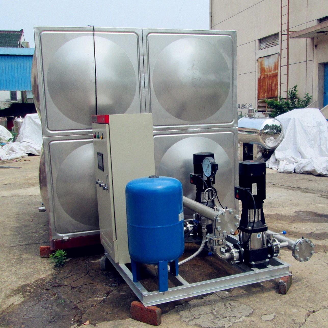 生活用水供水设备 接不锈钢水箱二次加压恒压变频供水设备