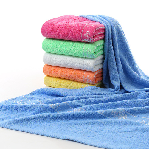 Plain Mushroom Jacquard Cotton Bath Towel Soft and Water-Absorbent Shop Super Gift Running Jianghu Street Stall Towel Wholesale