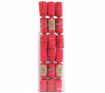 苍南厂家8英寸6个装纸圣诞手拉炮PVC透明盒包装