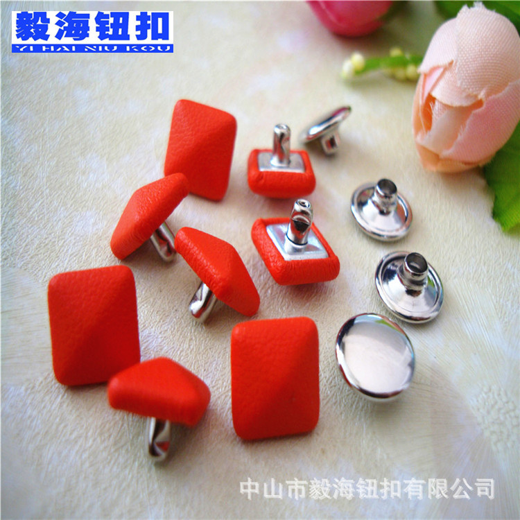 皮革铆钉 四方形金字塔布包扣双面撞钉 皮具装饰扣 手袋金属铆钉