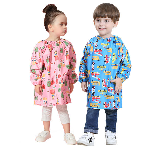 Abrigo para niños ropa de juego de arena ropa de pintura impermeable bebé niños y niñas dibujos animados de moda ropa de protección para niños entrega de una pieza